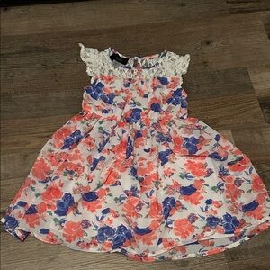 Holiday Editions Floral Dress with Lace Accents